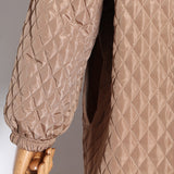 Quilted cloak in olive green