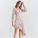 HOLLY RuffledAsymmetrical Hem Dress