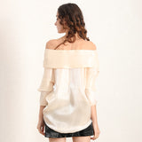 Organza batwing blouse in colors