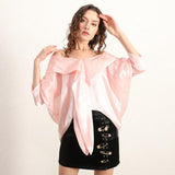 Organza batwing blouse in colors