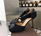 Square toe patchwork mules
