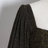 Lantern-sleeve lurex crop top