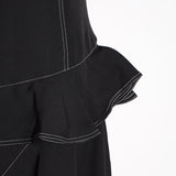 CIRI asymmetric ruffled black dress