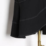CIRI asymmetric ruffled black dress