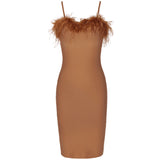 LaToya feathered sheath dress