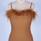 LaToya feathered sheath dress