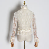 DASHA ruffled lace blouse in colors
