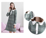 FLAIREY Plaid Bow Tweed Dress