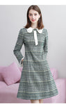FLAIREY Plaid Bow Tweed Dress
