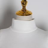 TASHA turtleneck puff-sleeve dress in white