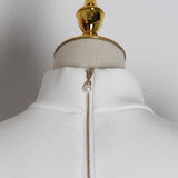 TASHA turtleneck puff-sleeve dress in white