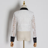 Patchwork lace crop top