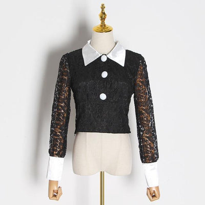 Patchwork lace crop top