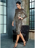 KALEENA Gold Sequinned Dress