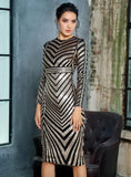 KALEENA Gold Sequinned Dress