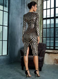 KALEENA Gold Sequinned Dress