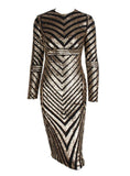KALEENA Gold Sequinned Dress