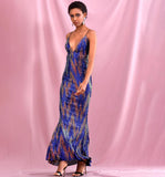 ISABELLA V-Neck Geometric Sequins Maxi Dress