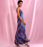 ISABELLA V-Neck Geometric Sequins Maxi Dress
