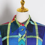 MERCEDES Plaid Colorful Maxi Dress