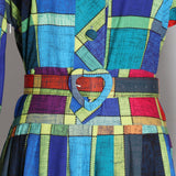 MERCEDES Plaid Colorful Maxi Dress