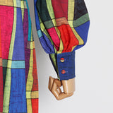 MERCEDES Plaid Colorful Maxi Dress