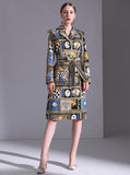 Plaid Floral Belted Windbreaker Overcoat
