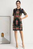RENEE Embroidered lace mini dress