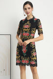 RENEE Embroidered lace mini dress