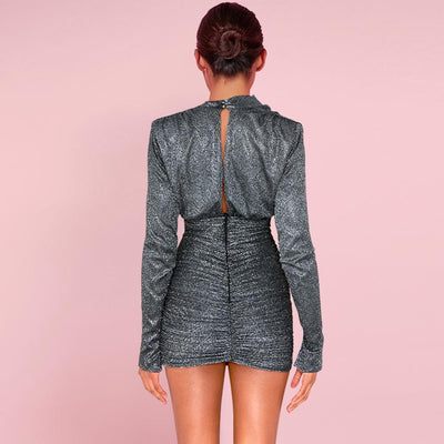 DEMI Draped Neck Mini Party Dress