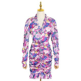 Floral V-Neck ruched dress