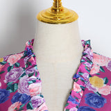 Floral V-Neck ruched dress