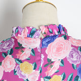 Floral V-Neck ruched dress
