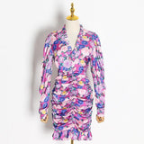 Floral V-Neck ruched dress