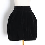 High-Waist velvet skirt