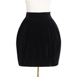 High-Waist velvet skirt