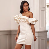 LILY Off Shoulder Frill Mini Dress