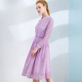 HARLOW Eyelet Lilac Midi Dress