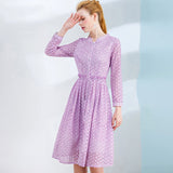 HARLOW Eyelet Lilac Midi Dress