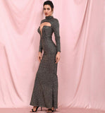 CHARLOTTE Turtleneck Long Sleeve Maxi Dress