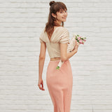 Vintage-like buttoned crop top