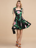 DARCIE Bow Floral Print Mini Dress