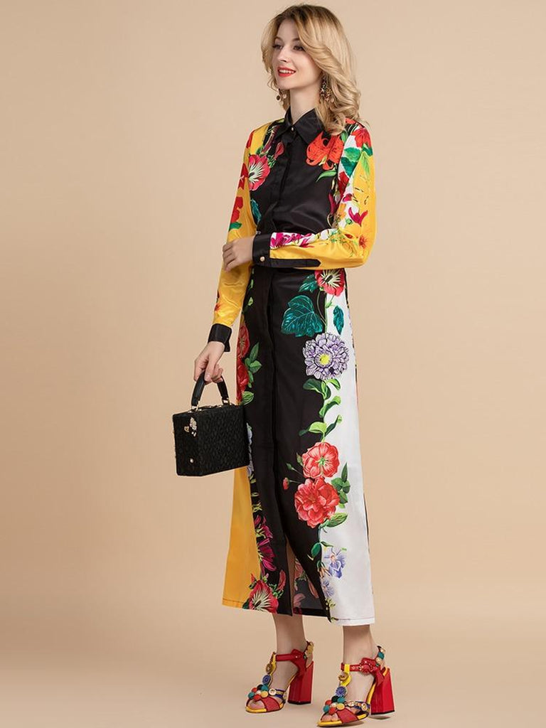 THEA Belted Floral Print Dress