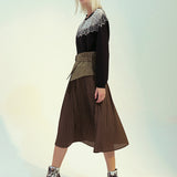 High Waist Midi Pleated Skirt