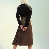 High Waist Midi Pleated Skirt
