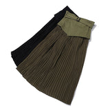High Waist Midi Pleated Skirt