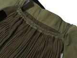 High Waist Midi Pleated Skirt