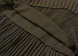 High Waist Midi Pleated Skirt
