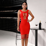 MAGDALEN Red Bandage Bodycon Dress