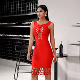 MAGDALEN Red Bandage Bodycon Dress